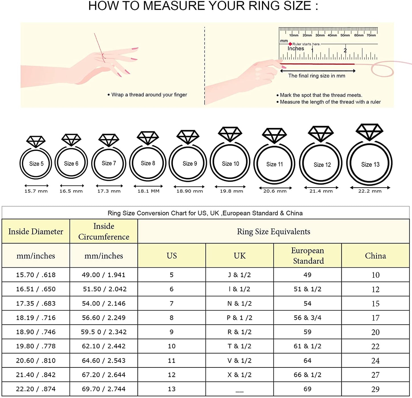 10K Yellow Gold Hearts and Arrows White Created Sapphires Women 3 Stone Engagement Ring (1.23 Cttw, Available in Size 5, 6, 7, 8, 9)