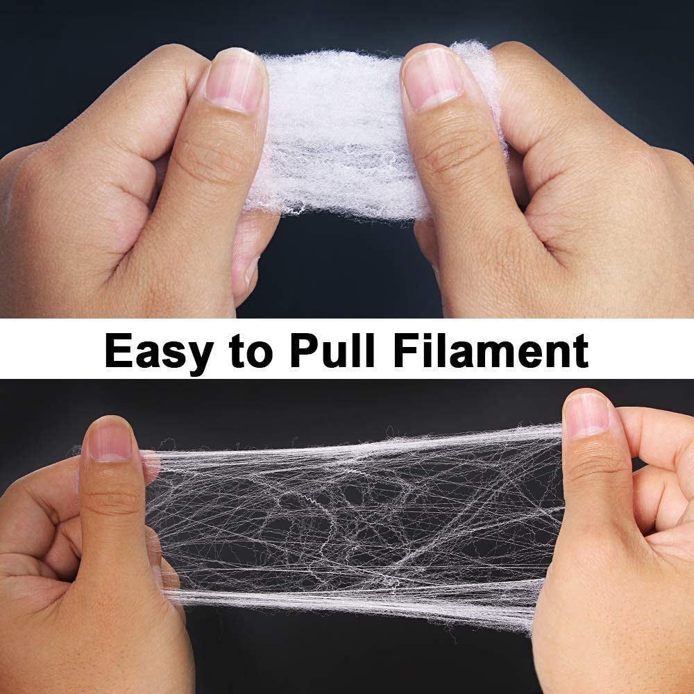 1400 Sqft Halloween Spider Webs Decorations with 150 Extra Fake Spiders, Super Stretchy Cobwebs for Halloween Decor Indoor and Outdoor