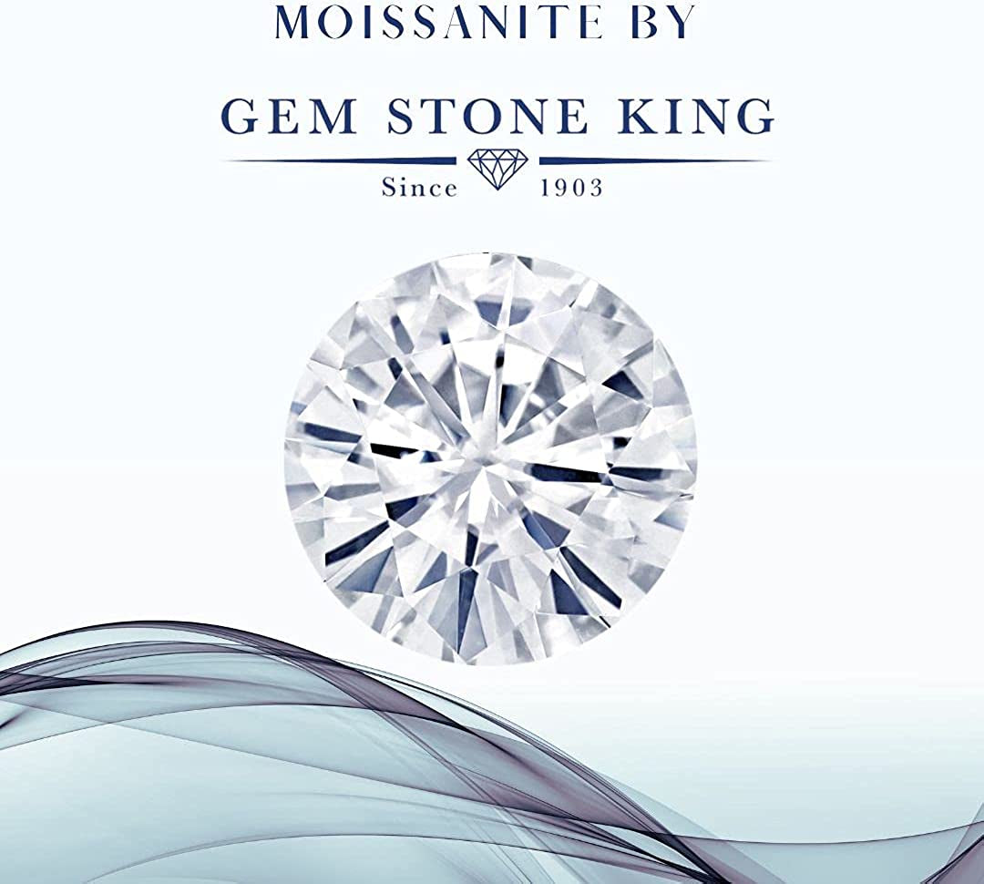 925 Sterling Silver Created Moissanite by Women Wedding Engagement Ring Band Bridal Set (1.62 Cttw, Available in Size 5, 6, 7, 8, 9)