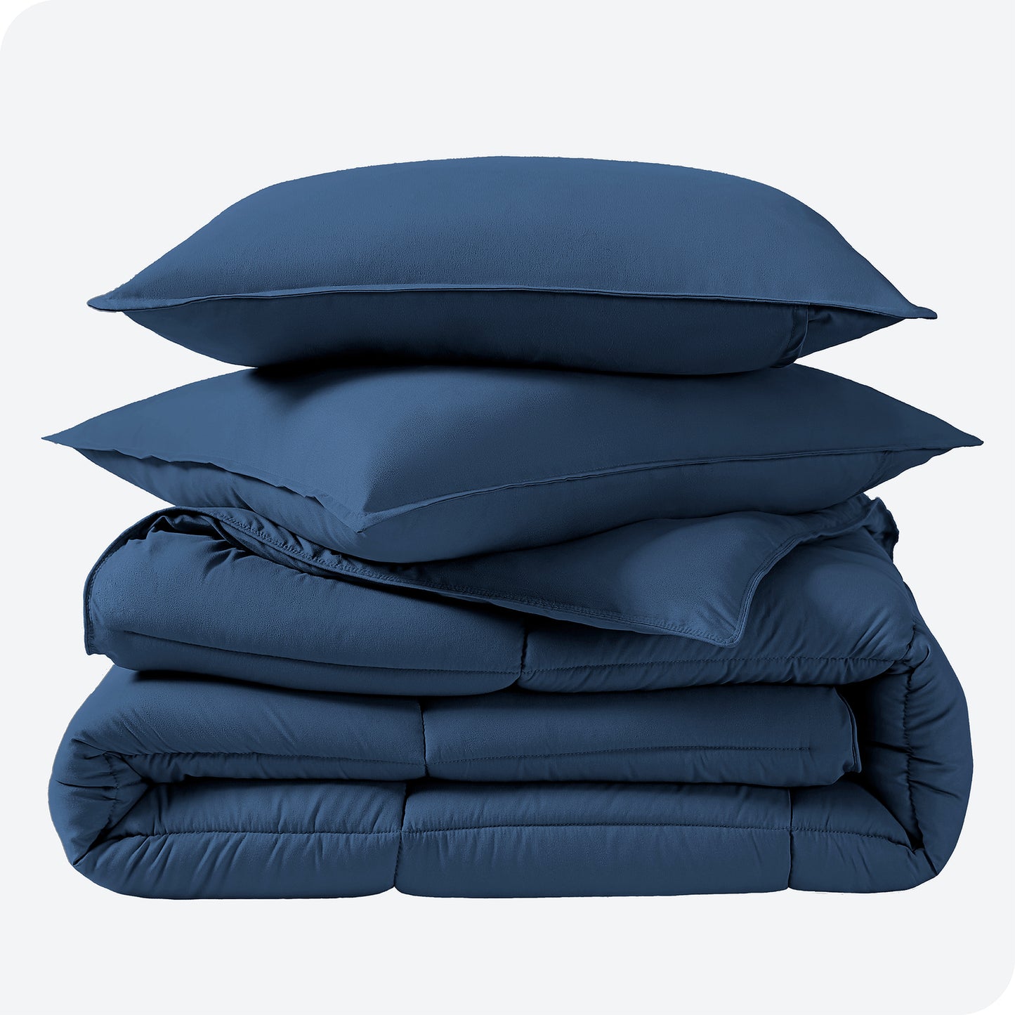 Goose down Alternative Comforter Set, Premium 1800 Collection, with Pillow Shams, 3 Piece Set, Queen, Dark Blue