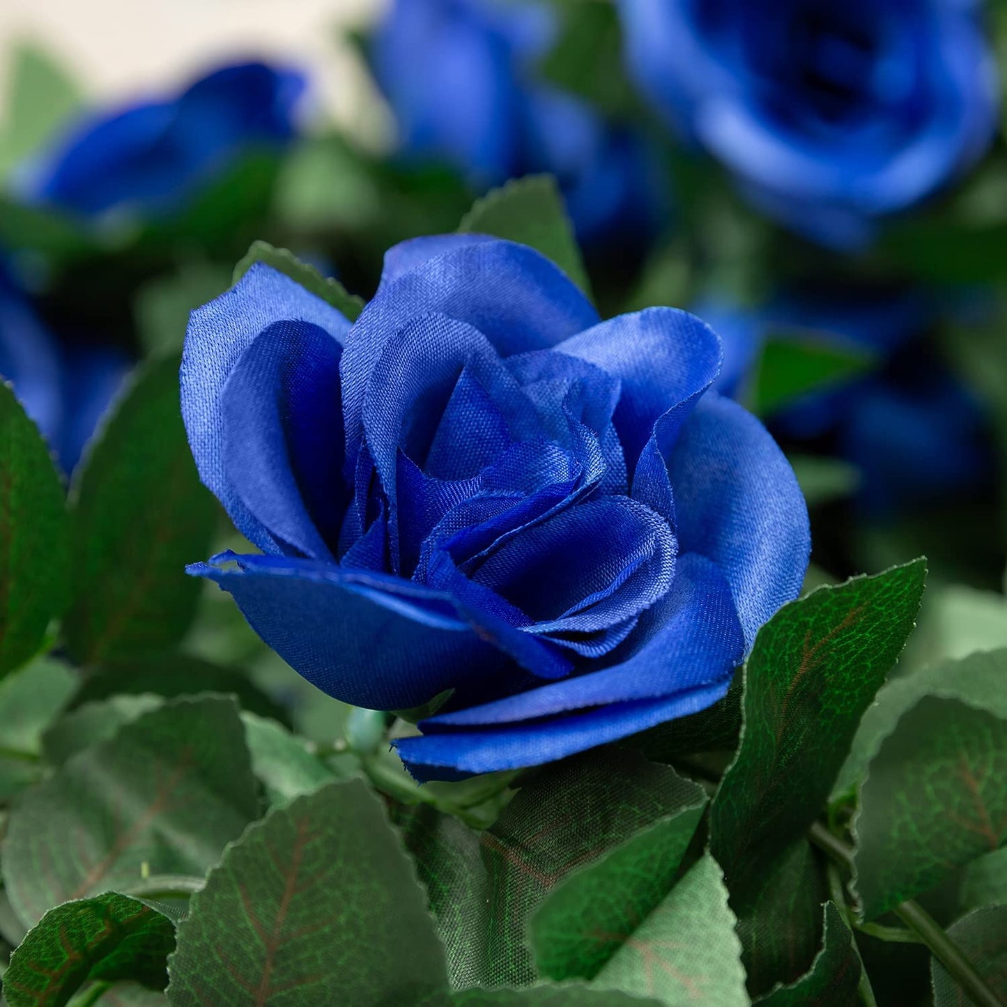 4PCS(30FT) Artificial Rose Vine Fake Rose Garland Artificial Flowers for Hotel Wedding Home Party Garden Decor(Royal Blue)