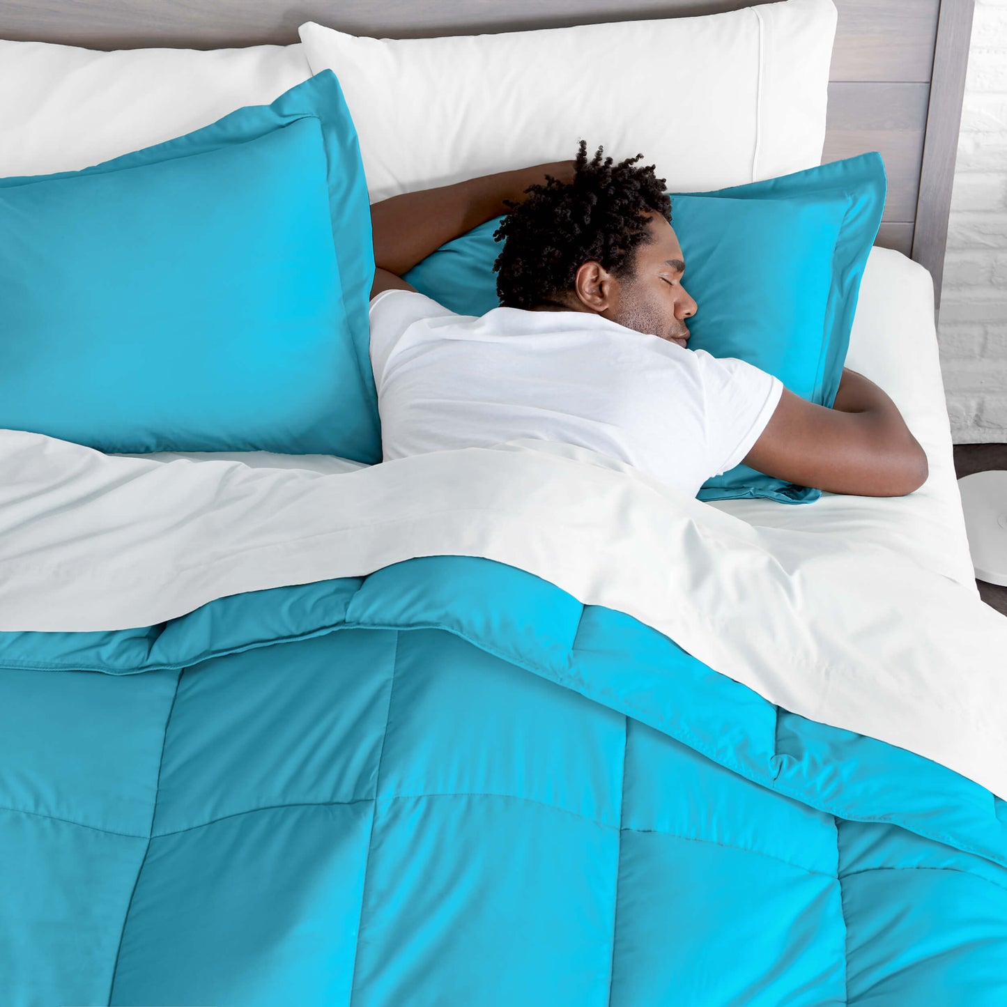 Ultra-Soft Premium 1800 Series Goose down Alternative Comforter Set - Hypoallergenic - All Season - Plush Fiberfill, Twin Extra Long (Twin/Twin XL - Aqua)