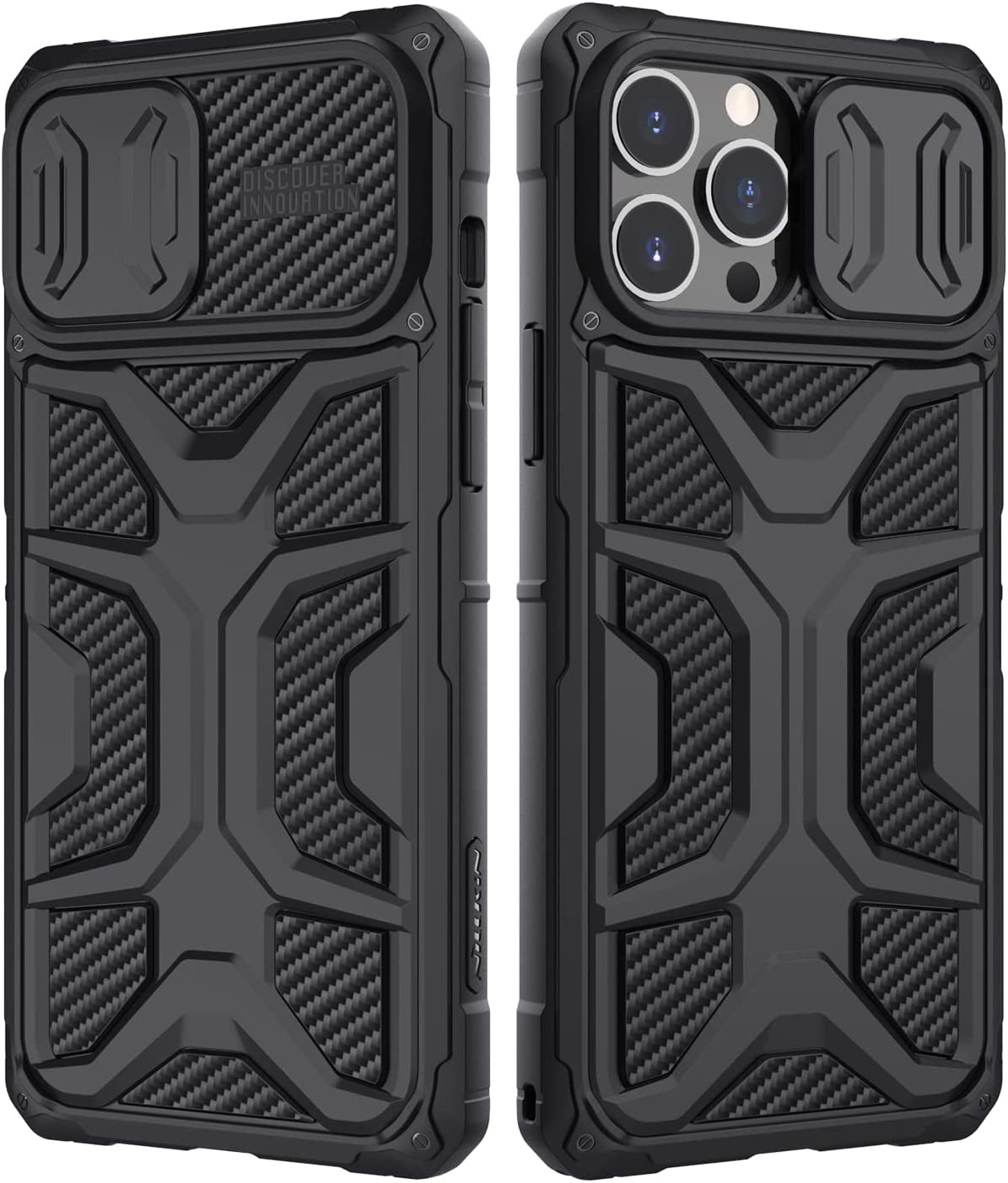 Iphone 13 Pro Max Case with Camera Cover, Military Grade Case with Slide Camera Lens Protection for Men and Women, Shockproof Armor Case 6.7 Inch, Black