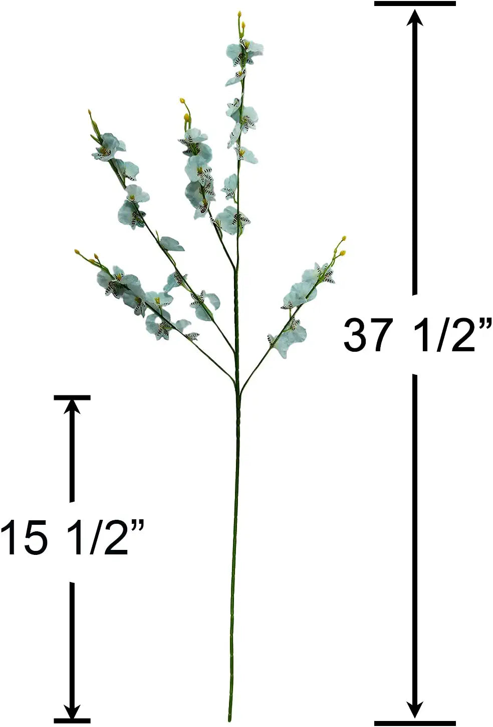 Blue Artificial Orchids Faux Flowers - 10 Pcs 37.5 Inches Real Touch Fake Artificial Flowers for Wedding Home Office Party Hotel Yard Decoration (Blue, 10)