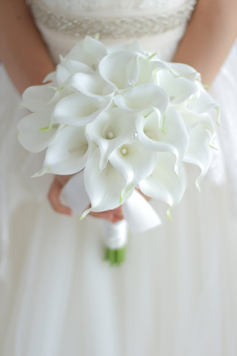IFFO Bride Holding Flowers, High Simulation Pu Calla Lily Bouquet, and Never Withered Bouquet, Bridesmaids Bouquets …