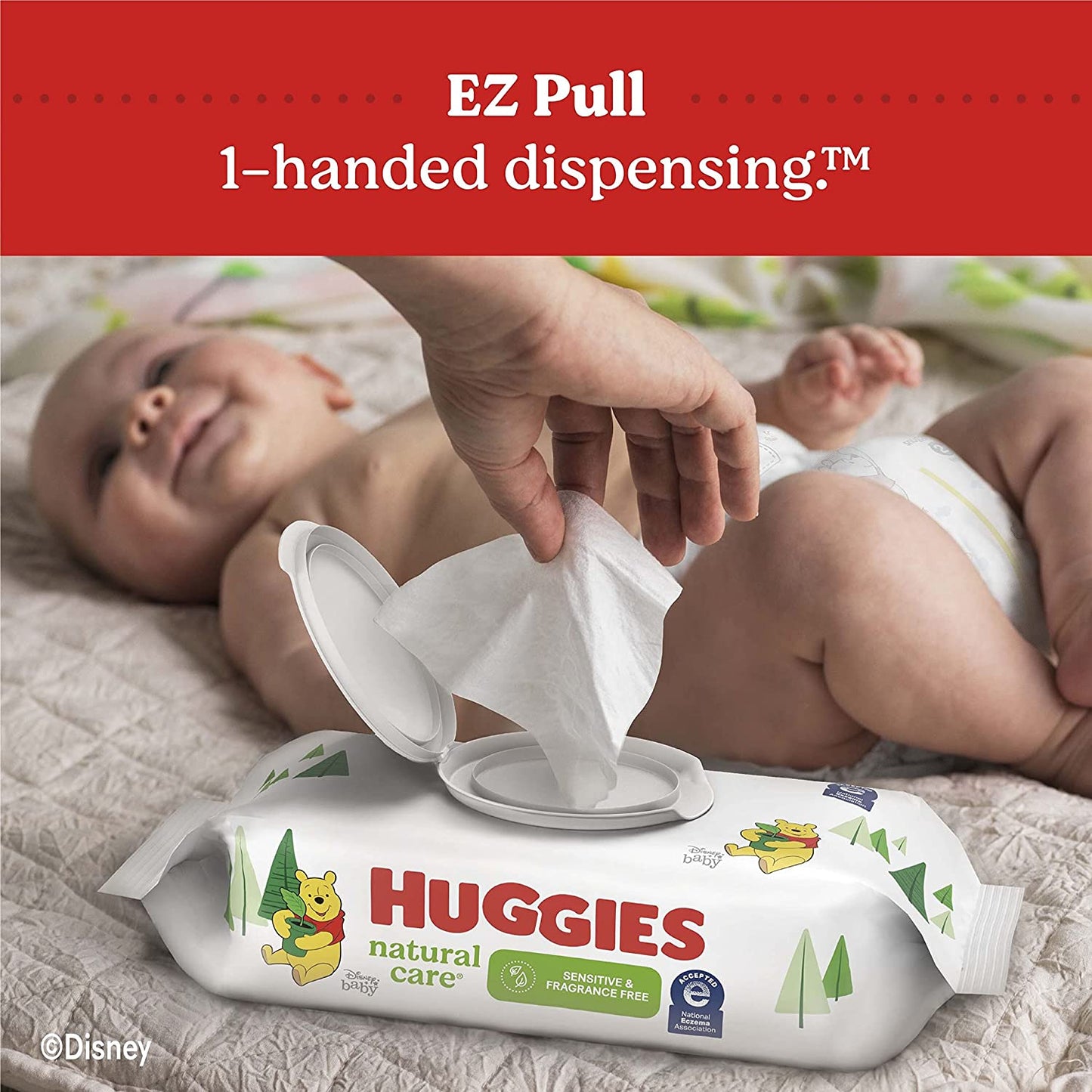 Baby Wipes, Natural Care Sensitive Baby Diaper Wipes, Unscented, Hypoallergenic, 10 Flip-Top Packs (560 Wipes Total)