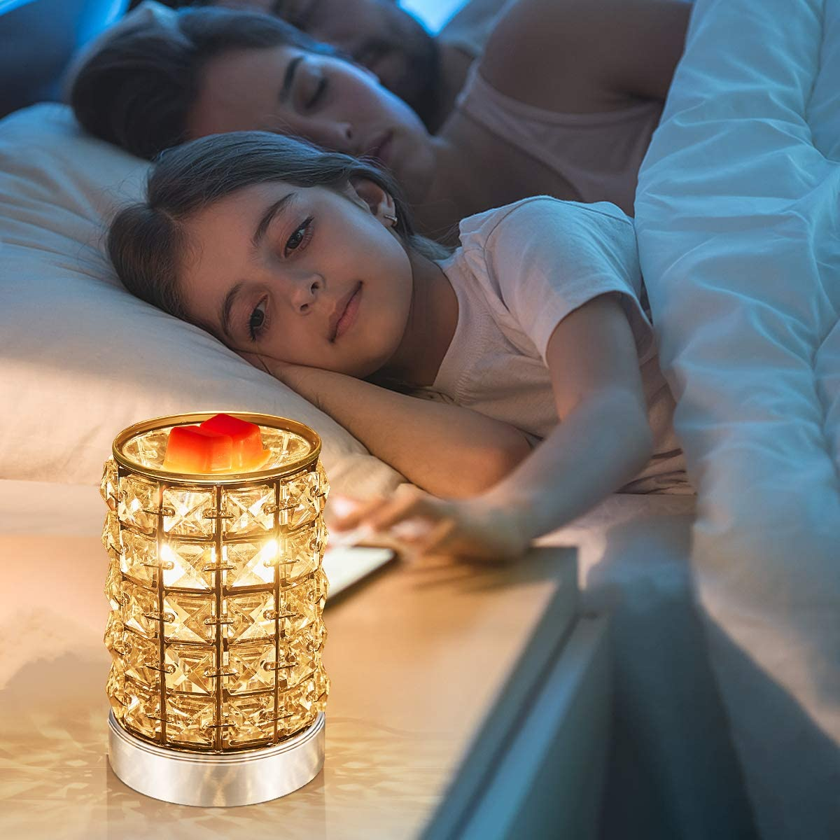 Crystal Touch Electric Wax Melts Warmer with Dimmable,Fragrance Candle Melter Warmer for Warming Scented Candle Oil Burner- Spa,Aromatherapy (Transparent Crystal)