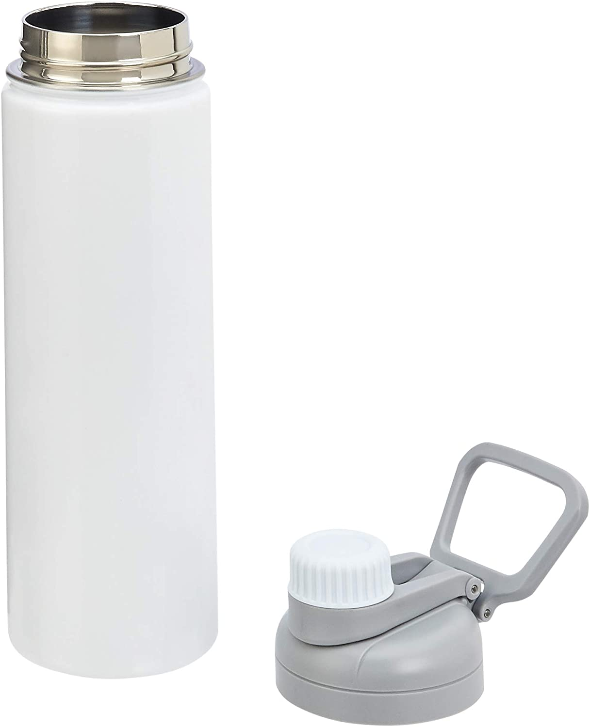 Stainless Steel Insulated Water Bottle with Spout Lid – 20-Ounce, White