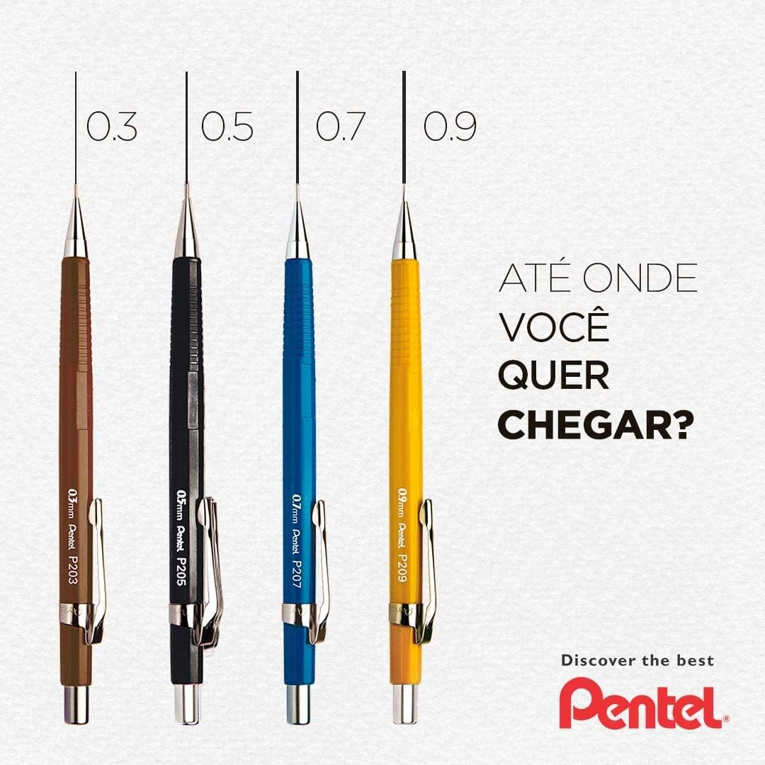 Pentel 0.3Mm P200 Series Mechanical Pencil Lead with Brown Barrel