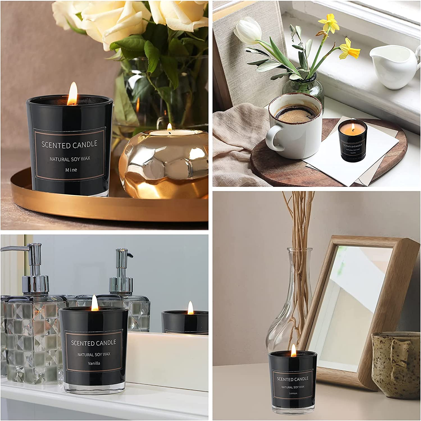Home Scented Candles, 8 Pack Aromatherapy Jar Candles Smoke-Free Strong Fragrance Long Lasting, 8 Fragrances Scented Candles Gift Set for Women, Perfect for Mother’S Day Gifts, Birthday Gifts