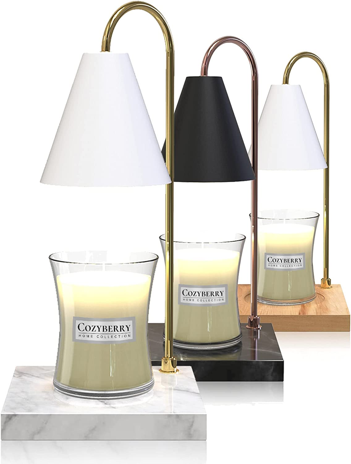 Candle Warmer Lamp, Compatible with Yankee Candle Large Jar Candle, Candle Lamp, Dimmable Lamp Style Candle Melter for Scented Candle, Wax Melt, Small & Large Size Jar Candles (Marble White)