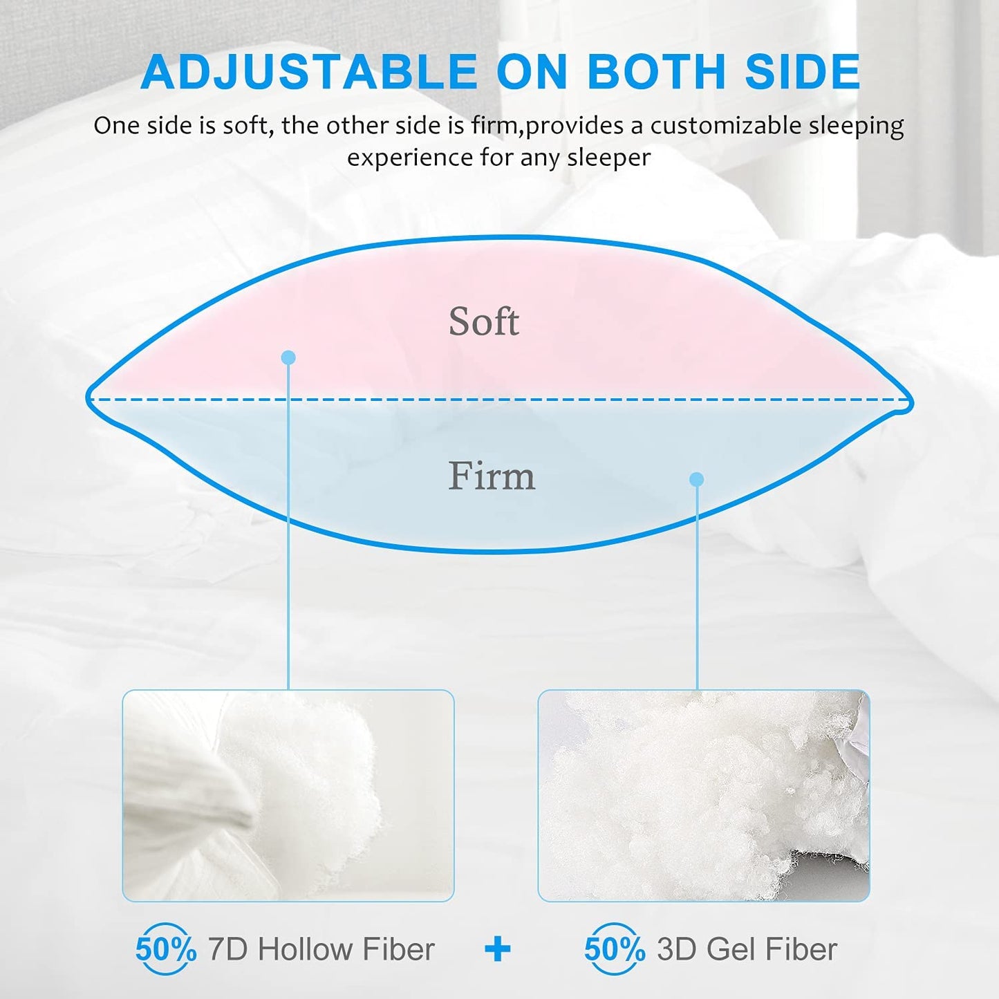 Hotel Collection Bed Pillows for Sleeping 2 Pack Queen Size,Pillows for Side and Back Sleepers,Super Soft down Alternative Microfiber Filled Pillows,20 X 30 Inches