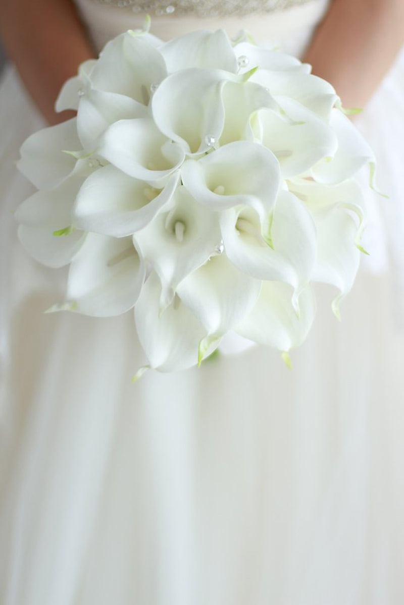 IFFO Bride Holding Flowers, High Simulation Pu Calla Lily Bouquet, and Never Withered Bouquet, Bridesmaids Bouquets …