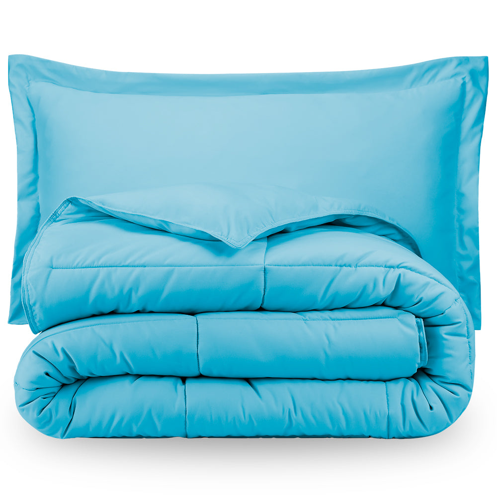 Ultra-Soft Premium 1800 Series Goose down Alternative Comforter Set - Hypoallergenic - All Season - Plush Fiberfill, Twin Extra Long (Twin/Twin XL - Aqua)