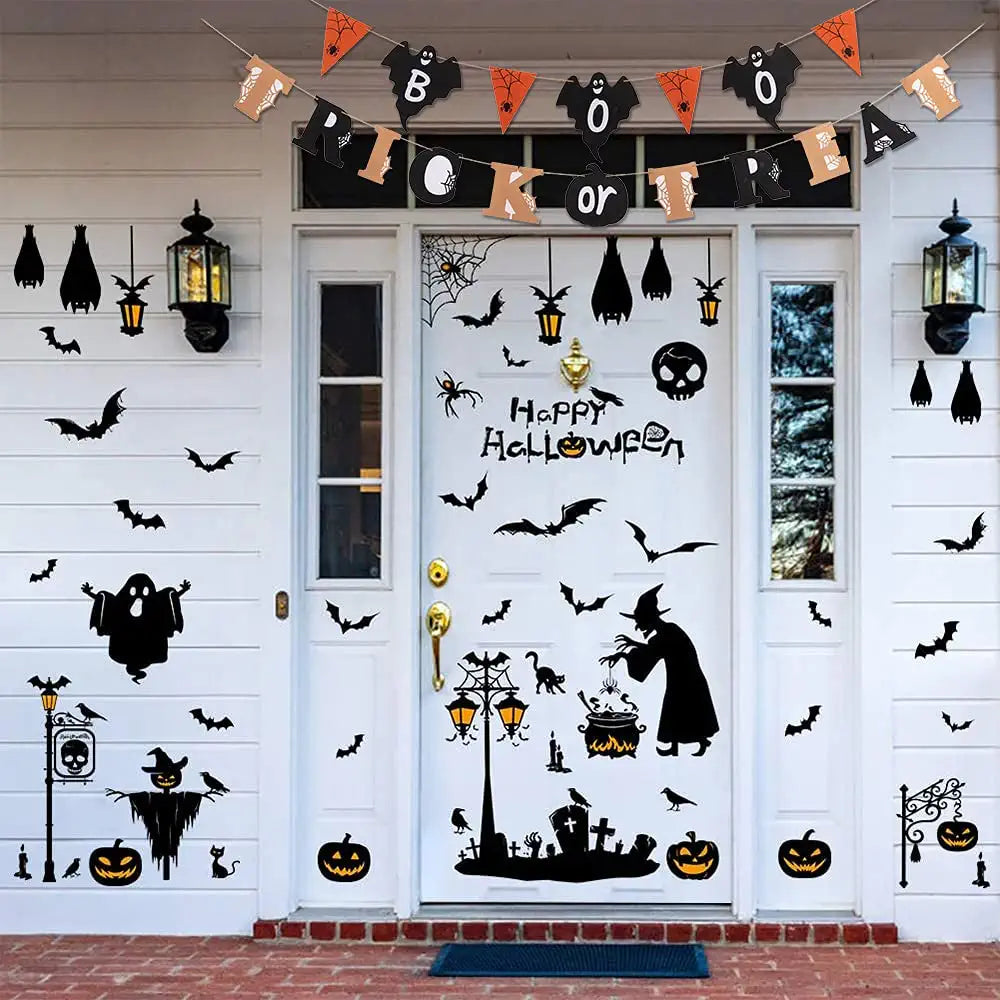 Halloween Decorations Banner Garland Trick or Treat Boo Banner Home Decor Bunting Flag with Pumpkin Ghost Sign for Halloween Decor Party Supplies Home Hanging