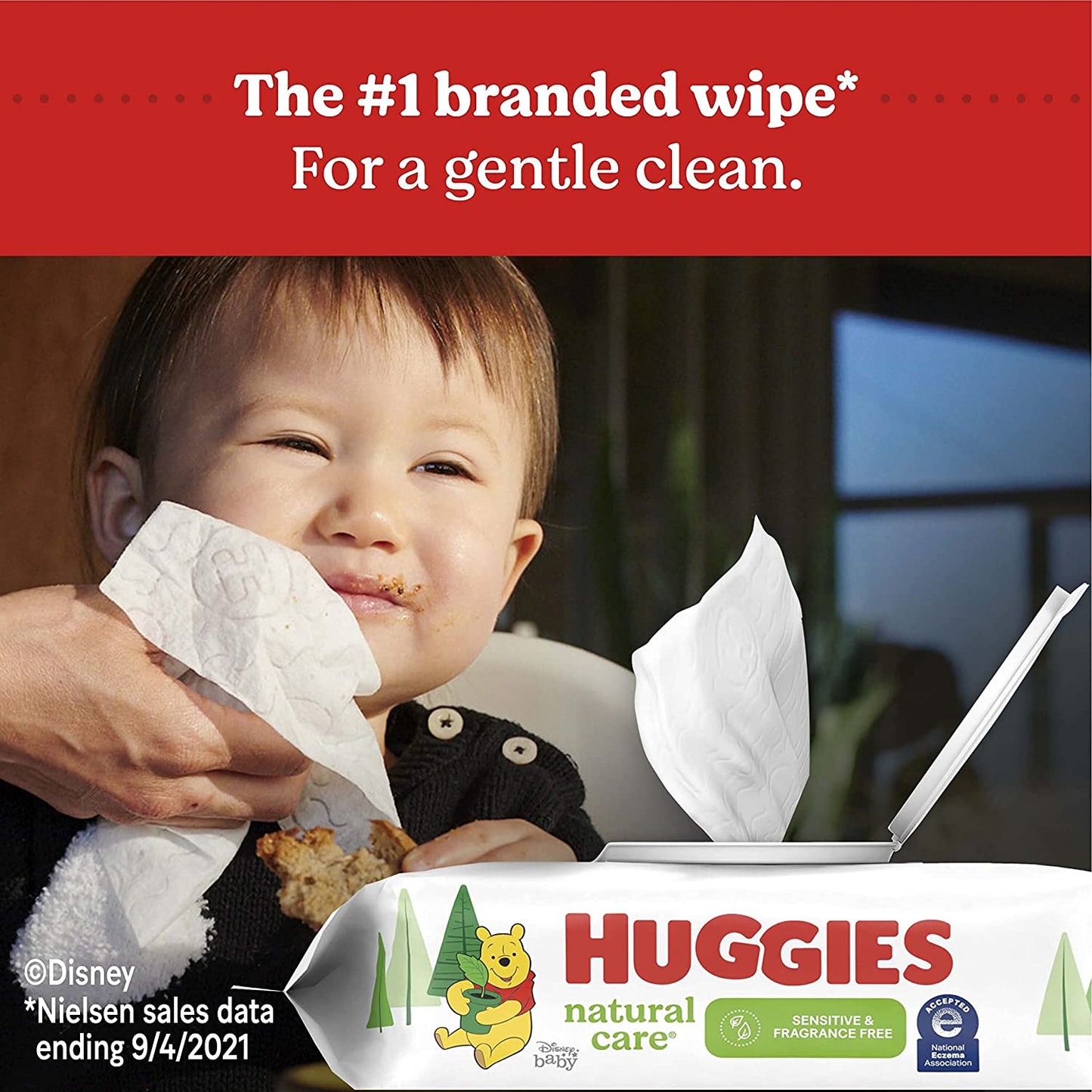 Baby Wipes, Natural Care Sensitive Baby Diaper Wipes, Unscented, Hypoallergenic, 10 Flip-Top Packs (560 Wipes Total)