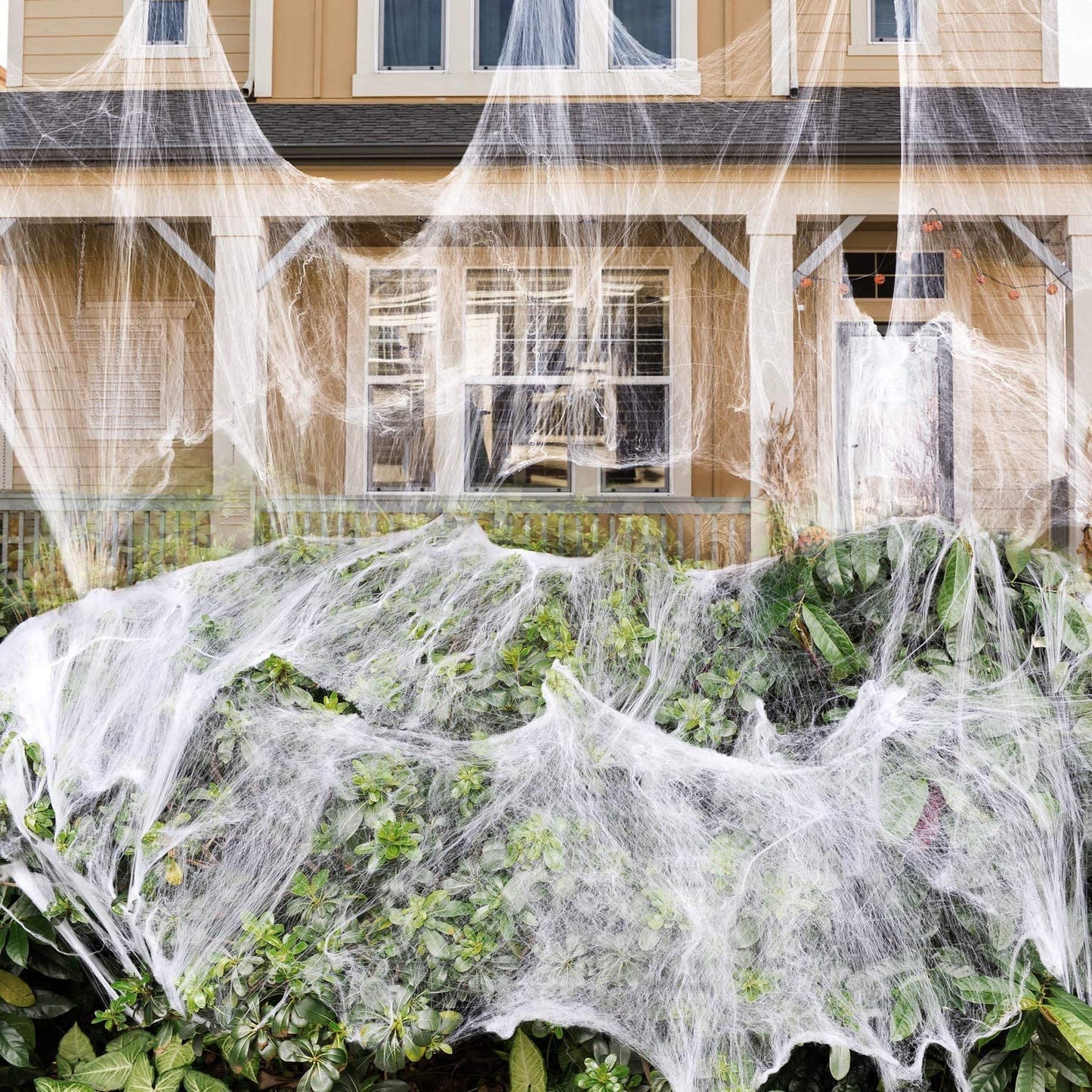 1400 Sqft Halloween Spider Webs Decorations with 150 Extra Fake Spiders, Super Stretchy Cobwebs for Halloween Decor Indoor and Outdoor