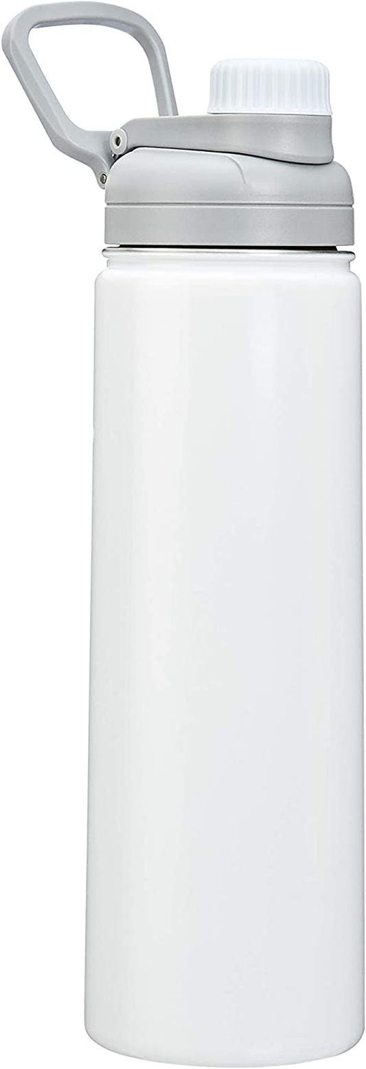 Stainless Steel Insulated Water Bottle with Spout Lid – 20-Ounce, White