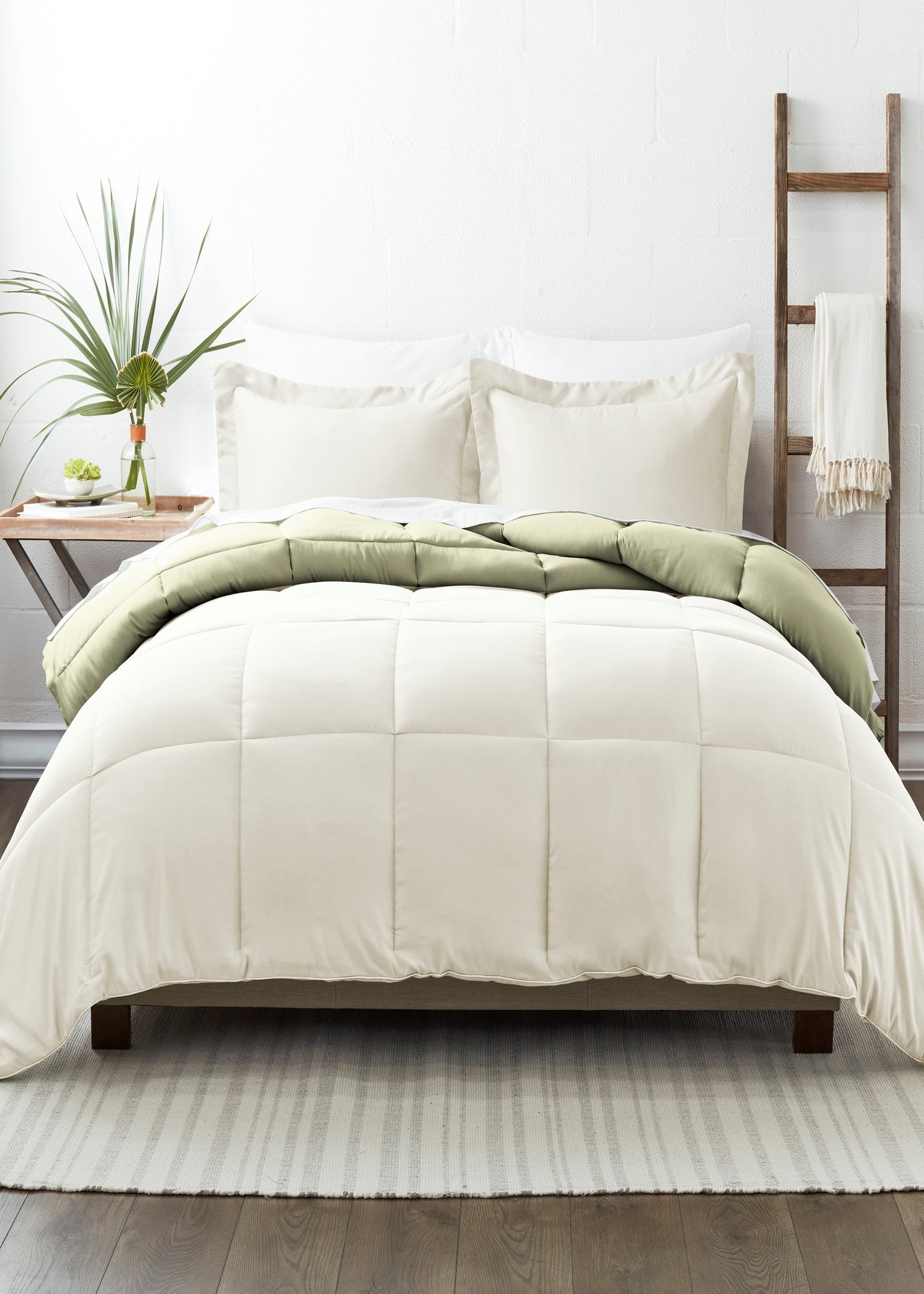 Sage & Ivory down Alternative, 3-Piece Reversible Comforter Set, Twin/Twin XL, by Noble Linens