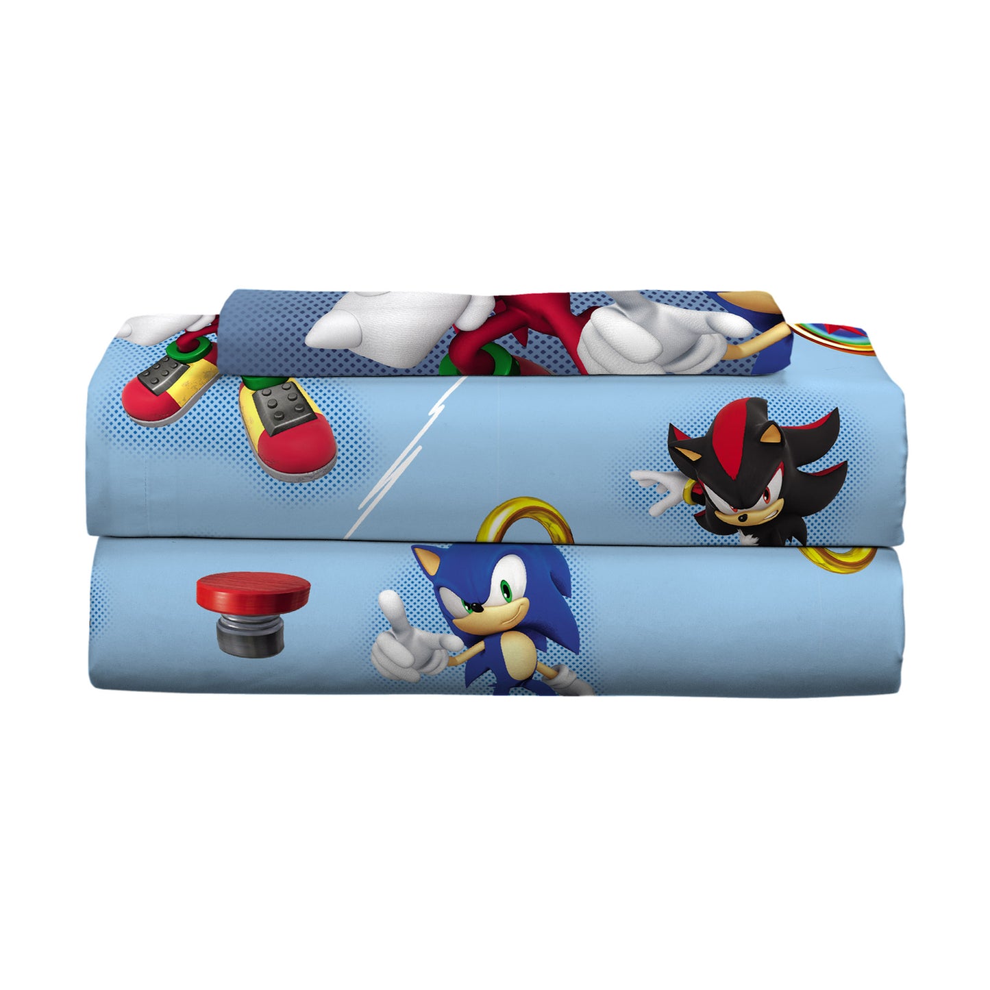 Sonic the Hedgehog Kids Twin Bed in a Bag, Gaming Bedding, Comforter Sheets and Sham, Blue