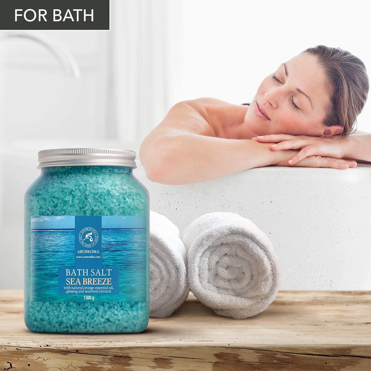 Bath Sea Salt 46 Oz - Sea Breeze Salt - Natural Bath Sea Salts - Best for Good Sleep - Relaxing - Calming - Body Care - Beauty - Aromatherapy