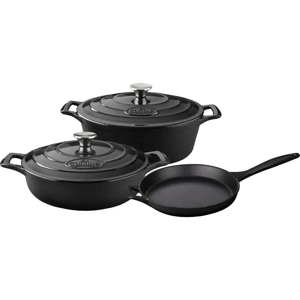 PRO Range 5-Piece Cast Iron Cookware Set in Slate Black