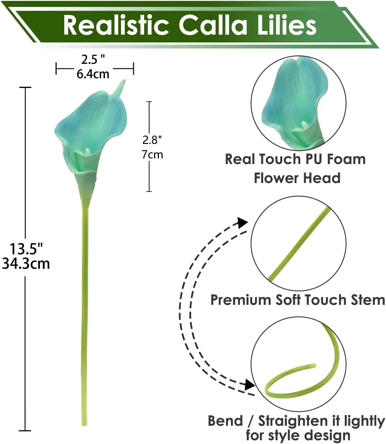 Calla Lily Artificial Flowers Real Touch Flowers Fake Lily Fake Flowers for Decoration Calla Lillies Artificial Spring Flowers Tiger Lilly Flowers Calla Lily Bouquet for Wedding Home Decor-Blue Lily