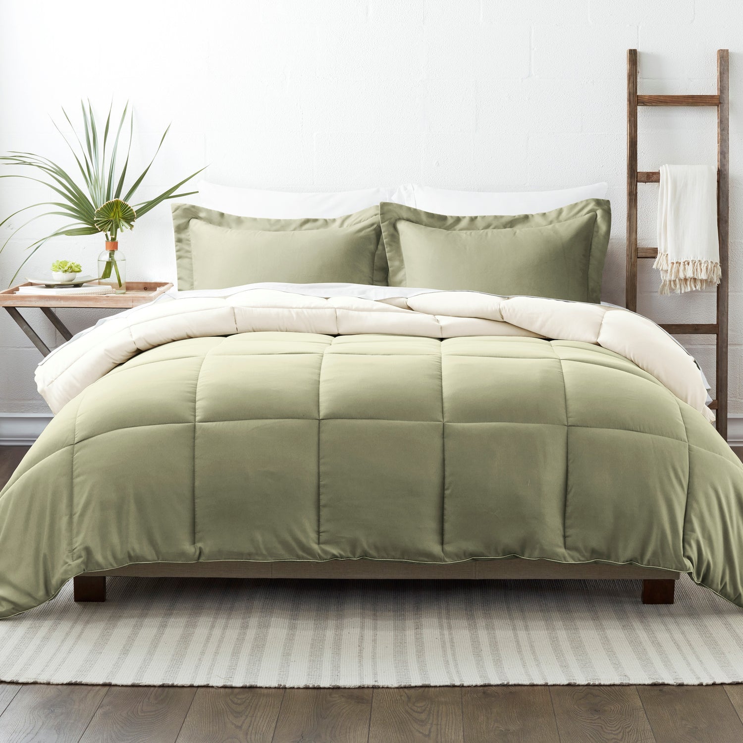 Sage & Ivory down Alternative, 3-Piece Reversible Comforter Set, Twin/Twin XL, by Noble Linens