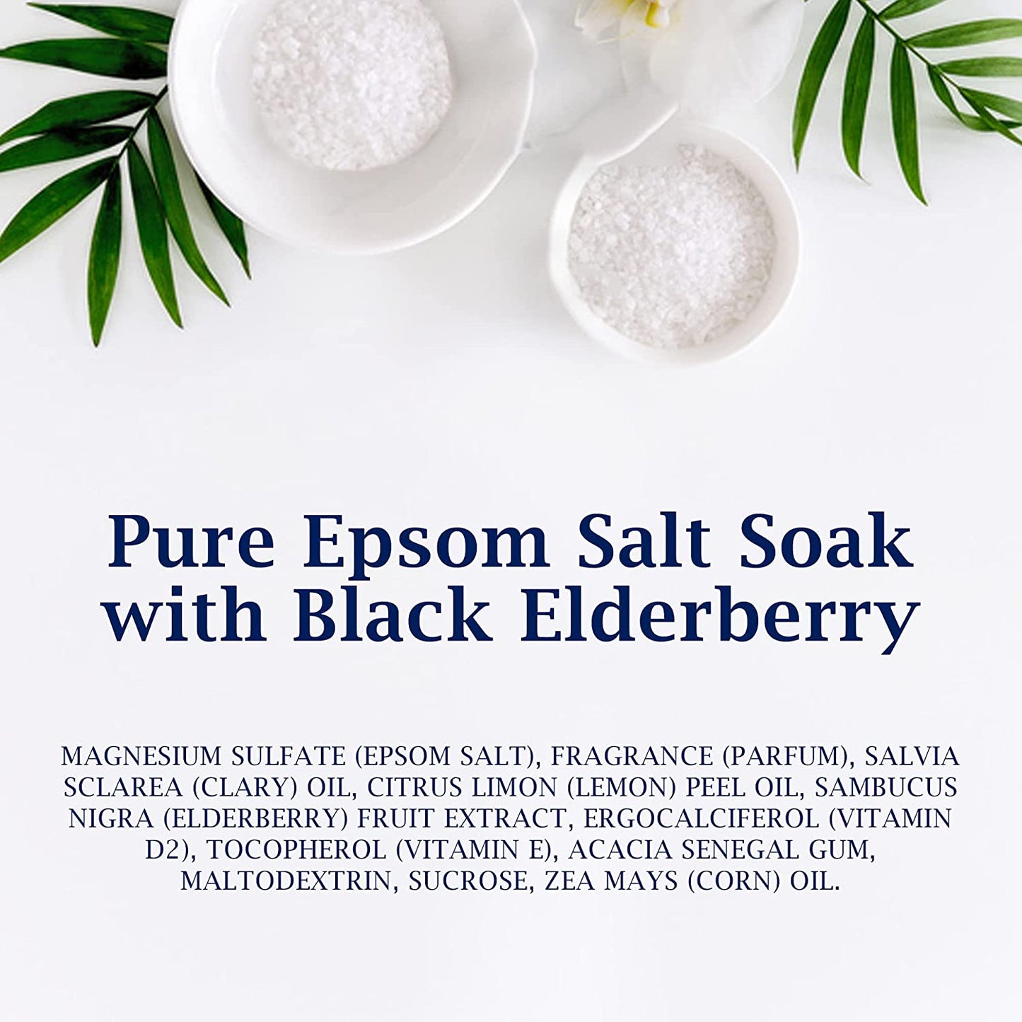 Pure Epsom Salt Soak, Black Elderberry with Vitamin D, 3 Pound(48 Ounce)